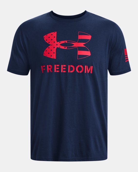 Men's UA Freedom Logo T-Shirt, Blue, pdpMainDesktop image number 4